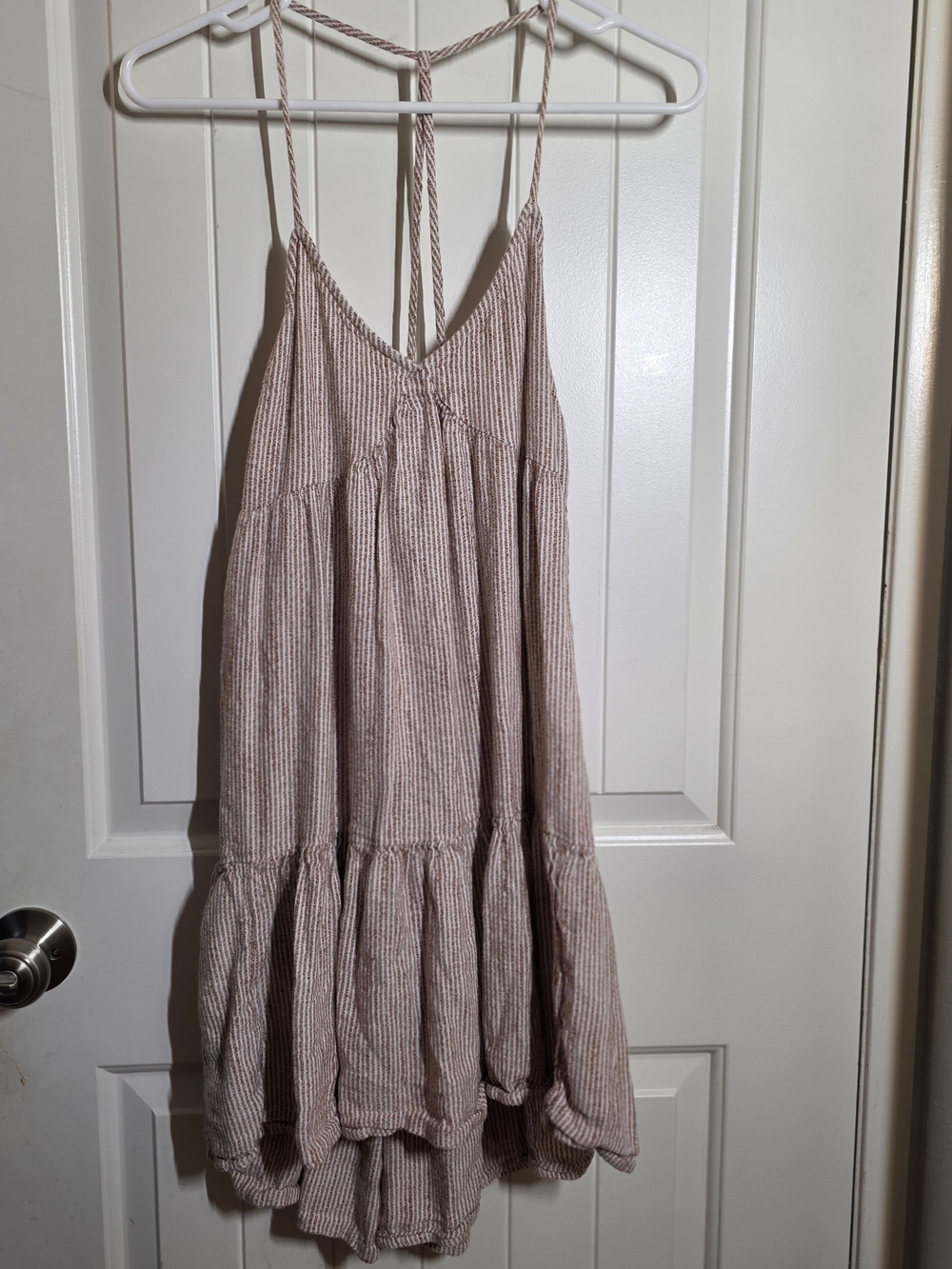 aerie Blush Pink Striped Spaghetti Strap Sundress